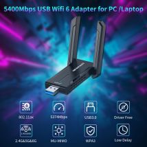 NEWFAST 5400Mbps WiFi6 Wifi Adapter 2,4/5,8/6Ghz Gigabit 2 2*2dBi Antennen USB 3,0 Gaming Drahtlose Netzwerk Karte Für PC Win10/11