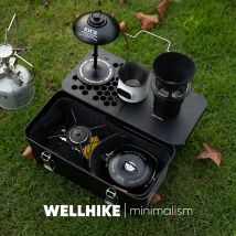 WELLHIKE Outdoor Lunch Box Metal Table Plate Portable Tactical Camping Coffee Tea Set Storage Toolbox Accessories