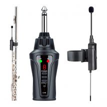 Acemic DT-5 Wireless Flute Microphone System, UHF Condenser for Flutist Playing Stage Performance, Bamboo Flute Studio Recording