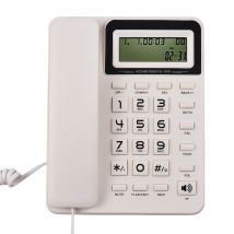 Telefono fisso con cavo da tavolo telefono fisso con Display LCD muto/pausa/Hold/ Flash/ Redial/vivavoce/calcolatrice