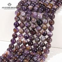 Wholesale 6 8 10mm Natural Ghost Amethyst Beads Round Loose Spacer Crystal For Jewelry Making Diy Necklace Bracelet Accessory