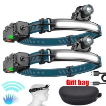 Indukcyjna latarka czołowa XPG+COB LED z wbudowaną baterią Latarka czołowa Wielofunkcyjna latarka czołowa USB z możliwością ładowania 6 trybów