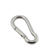5 Pieces Silver Carabiner Hook Marine Stainless Steel 50mm 60mm 70mm 80mm Length Large Heavy Duty Stainles Carabiner