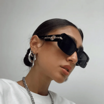 Neue Glamour Luxus Frauen Sonnenbrille Vintage Designer Marke weibliche Sonnenbrille quadratische Mode Runway Brillen uv400