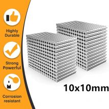 10 x 10 mm runde, leistungsstarke magnetische, starke Scheiben-Kühlschrankmagnete für DIY-Gebäude, wissenschaftliches Handwerk, Bildung, Whiteboard, Heimaufbewahrung