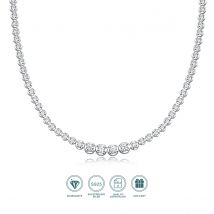 JIUZUAN 925 Silber Moissanit Halskette 4 mm lässige Mode leichter Luxus Damen Senior Geschenk mit Zertifikat Authentifizierung