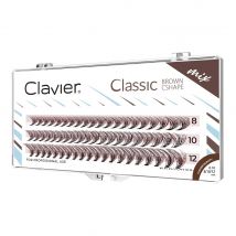 Clavier Classic Brown Eyelashes Natural Cluster Lash 10D Individual Segment Eyelash Professional C Curling