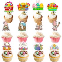 12/24 Stücke Osterhase Cupcake Topper Kaninchen Ei Karotte Papier Kuchen Dekoration für Ostern Party Decor Kind Geburtstag Party liefert