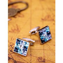 KFLK Jewelry shirt cufflink for mens Brand Fashion Blue Crystal Cuff link Luxury Wedding Groom Button High Quality guests