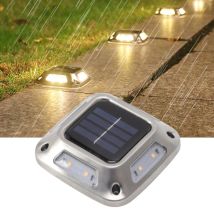 1 pz 8 LED luce solare da terra luce solare impermeabile luce calda lampada da giardino solare cortili esterni vialetto luce di posizione
