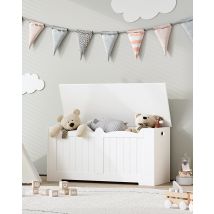 Cassapanca portaoggetti, baule portaoggetti con 2 cerniere di sicurezza, panca portaoggetti sollevabile da 100 cm, organizer portaoggetti in legno per ingresso