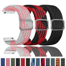 20mm/22mm watch strap for Samsung Galaxy watch 3/active 2/46mm/42mm/Gear S3 Adjustable Braided Solo Loop Huawei GT/2/2e/Pro band
