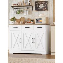 Sideboard, 3 Drawers 3 Doors kitchen Kitchen wardrobe Buffet wardrobe with Work plate Dining Room living room