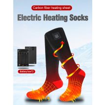 Winter Heating Socks With Battery Box Rechargeable Anti-Cold Men Thermal Heated Foot Warmer Outdoor Camping Ski Sports Wnter