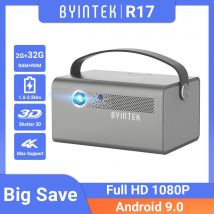 BYINTEK R17 Proiettore 4K Smart 3D Android WiFi Mini proiettore DLP portatile Full HD 1080P 750ANSI Lumen 6D Keyston con batteria