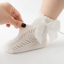 Sommer Baby Mädchen Socken große Schleifen atmungsaktive Kinder kurze Socke hohle Kleinkinder Kinder Baumwolle Prinzessin süße Socken für 0-8 Jahre