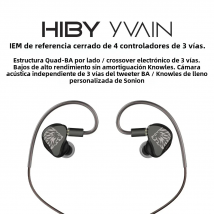 HiBy Yvain Sonion 4BA Crossover electrónico de 3 vías Knowles Bajos sin amortiguación OCC Cobre IEM auriculares 0,78 2 pines 26 db