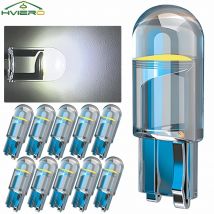 10 pz Cuneo di Vetro Lampada Targa Cob LED Lampadine Per Auto T10 W5W 194 Cupola Luce Bianca Auto Interni Lettura Corsa Parcheggio Backup