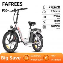 FAFREES F20+ Bicicletta Elettrica Per Adulti , Bici Elettrica Da Città Da 250W, Batteria Da 36Ve20 Ah, Bicicletta Elettrica Pieghevole Con Pneumatici Larghi Da 20 Pollici