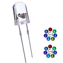 50 Stück 5 mm mehrfarbige, langsam/schnell blinkende LED-Dioden, blinkende Leuchtdioden, 2 Pins, klare runde LED-Leuchten