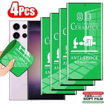 4 Stück HD-Keramikfolie für Samsung Galaxy S21 S20 S22 S23 S24 Ultra FE S10 S9 S8 Plus Note 20Ultra 8 9 10 Plus Displayschutzfolie