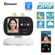 Baby Monitor Cam 5MP WiFi Indoor PTZ Video Surveillance Camera Mini Security Camera Color Night Vision Auto Tracking Video Calls