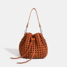 Luxuriöse 2024-Beuteltaschen mit Ledergriffen, große Umhängetasche, PU-gewebte Tragetasche, ästhetische Marken-Taschen, silberne Damentaschen