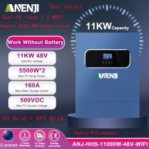 Hybrid Solar Inverter 11KW 6.2KW 4.2KW Pure Sine Inverter 48V 24V 230V Off Grid Tie Pure Sine 160A 120A Solar Charger PV 500VDC