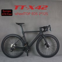 2024 Nuovo stile TT-X42 Bicicletta Full bike Ciclo da strada in carbonio con WheelTop Gruppo elettrico wireless Set ruote in carbonio