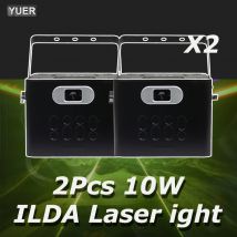 2 Teile/los Rückansicht ILDA 10W Volle Farbe RGB Animation Strahl Scannen Bühne Laser Licht Projektor DJ Disco Club party Weihnachten Wirkung