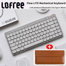 Lofree Flow Lite Tastiera meccanica wireless e borsa PU Accendino e interruttore POM silentrico 2.4G Bluetooth e guarnizione per digitazione per ufficio cablata 84 tasti