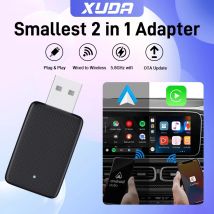XUDA NEU Mini Wired zu Wireless CarPlay und Android Auto 2in1 Adapter Übertragungsgeschwindigkeit Plug and Play Modisch und tragbar