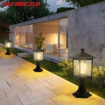 Moderne Gussaluminium E27 Säulenlampe Türpfostenlampe Villa Europäische Gartenlampe LED Torlampe Im Freien Wasserdichte Rasenlampe