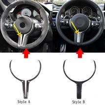 Real Carbon Fiber Auto Lenkrad taste Aufkleber Für BMW F20 F21 F22 F23 F30 F32 F33 F34 F36 F39 f15