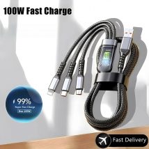 Kable 100W 3 w 1 5A Szybkie ładowanie USB do Micro Wire typu C Przewód do transmisji danych Samsung Xiaomi iPhone Kabel USB typu C do szybkiego ładowania