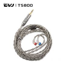 CVJ TS800 HIFI Audio Upgrade Cable Earphones Silver-Plated Eight-Braid Wire for 2.5/3.5/4.4mm