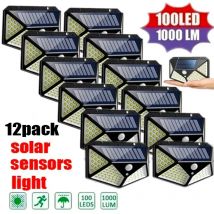 12 paczek zewnętrznych lamp słonecznych 3 tryby światła z czujnikiem ruchu wodoodporne kinkiety do przydomowego ogrodu Patio Yard Garage Deck Porch