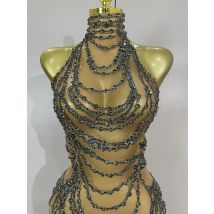 2023 neue Luxus Strass Sparkly Sexy Transparent Mesh Lange Kleid Frauen Geburtstag Party Kleid Bühne Sängerin Leistung Kostüm