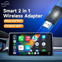2025 HEYINCAR Drahtlose Android Auto Adapter Carplay Drahtlose 2 in 1 Smart Dongle Für Toyota Kia Hyundai VW Mazda Volvo Benz Audi