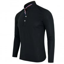 Herren-Poloshirt – Frühling und Herbst, lässig, Business-Schnalle, Henry-Kragen, lange Ärmel, bequemer Stil, atmungsaktiv