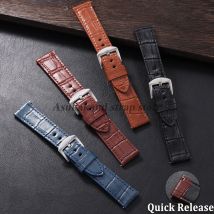 Echtes Leder-Uhrenarmband 18 mm 20 mm 22 mm für Samsung Galaxy Watch 7/6/5/4, Schnellverschluss-Armband für Seiko für Omega-Uhrenarmband