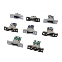 5/10 Pz Tipo C USB 3.1 Presa Femmina Connettore Con Piastra di Fissaggio 2Pin 4Pin 6Pin Tipo-C USB Martinetti Porta di Ricarica per PCB FAI DA TE