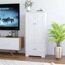 Getone armadio da cucina armadio alto portaoggetti credenza dispensa armadio con 4 ante 58,2x31,5x123 cm bianco/nero