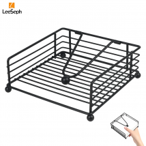 Leeseph Serviettenhalter, geeignet für Küche, Restaurant und Outdoor-Einsatz, passend für verschiedene Esszimmer-Dekor-Stile, Schwarz