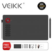 VEIKK A15 tavoletta grafica 10x6 pollici tavoletta grafica digitale stilo senza batteria 8192 livelli 12 tasti di scelta rapida (rosso blu grigio)