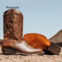 Totem Western Cowboys tiefel für Männer Vintage Mid-Calf Stiefel spitze Zehen klassische Herren schuhe Echt leder Winters tiefel