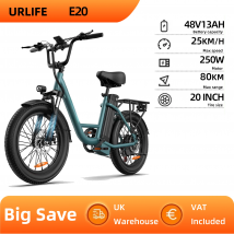 E20 Adult E-bike 250W Motor Electric Bicycle 48V 13Ah Battery Commute Electric Bike 20-inch Fat Tire city ebike