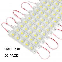 20pcs 5 LED Module Light DC12V SMD 5730 Injection Waterproof AD Decorative Strip Tape Light White Red Green Blue Yellow Pink