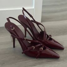 Plus Größe 42, Sommer neue High Heels, Damen Sexy hohle schwarze Seide spitze einzeilige Schnalle Skinny Heel Sandalen, Damenschuhe