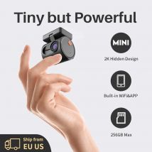 2K Mini Dash Camera Per Auto DVR KAWA MINI 3 Nascosto Dash Cam Videoregistratore di Emergenza Controllo Vocale Visione Notturna WiFi APP Monitor
